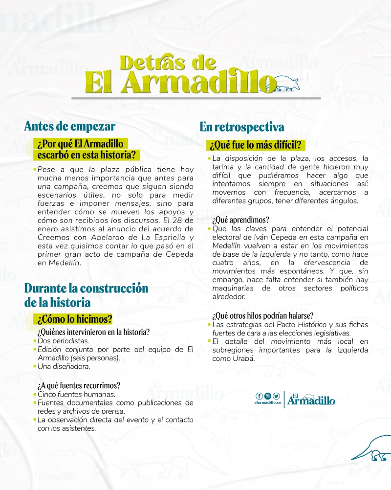 Detrás de El Armadillo Iván Cepeda
